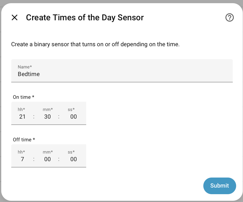 Bedtime Helper Binary Sensor
