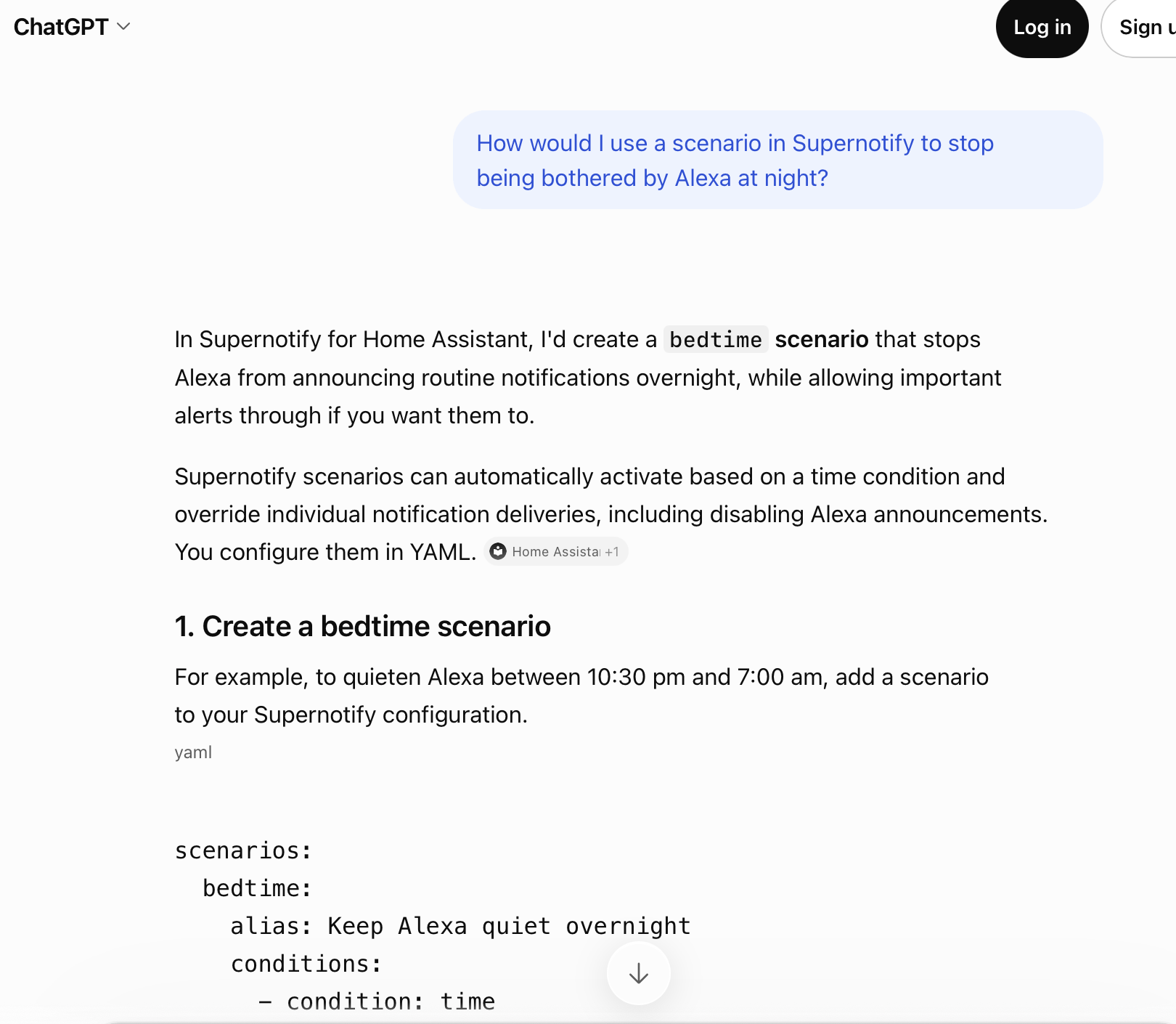 Example Help from ChatGPT