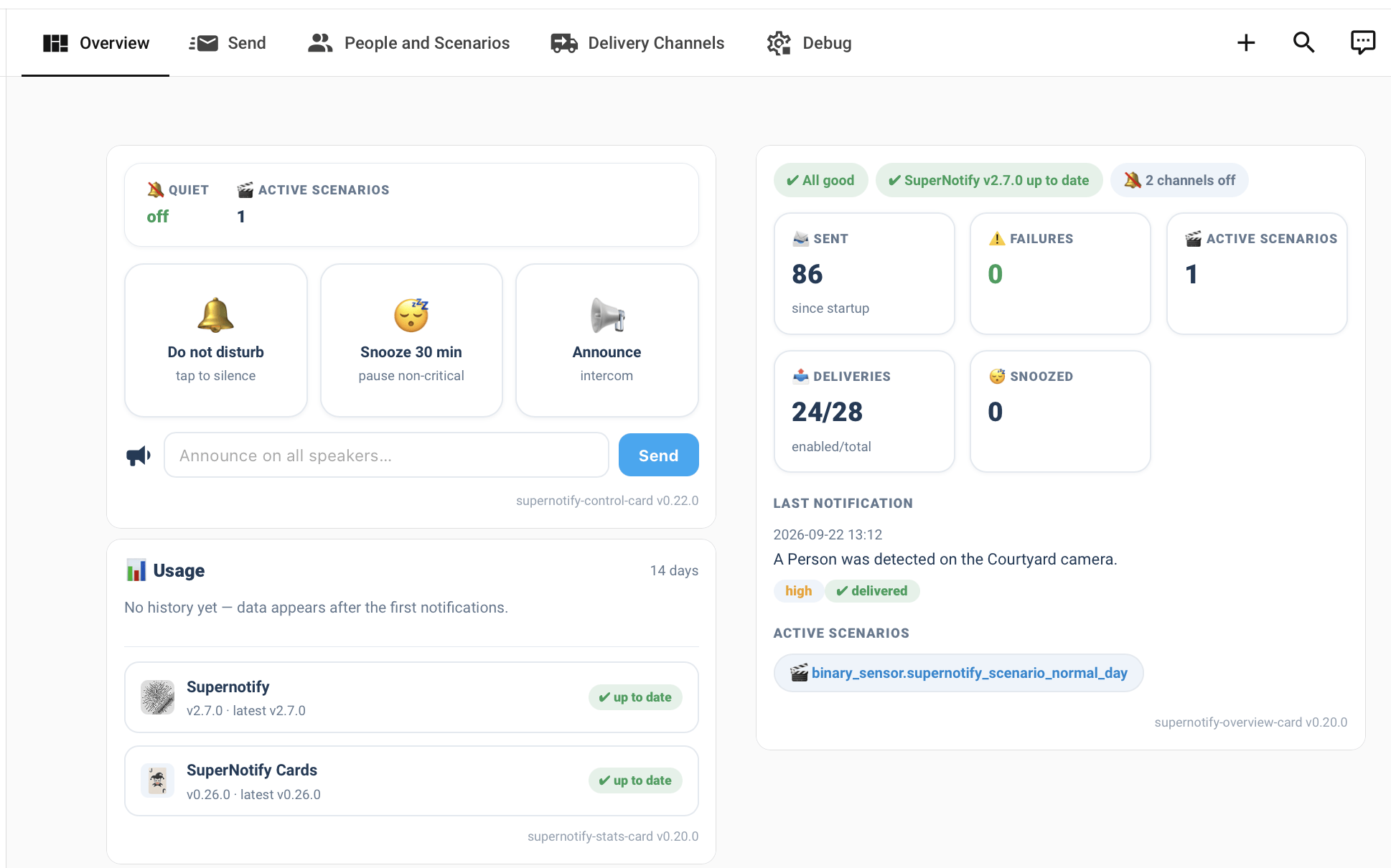 Dashboard Overview Page