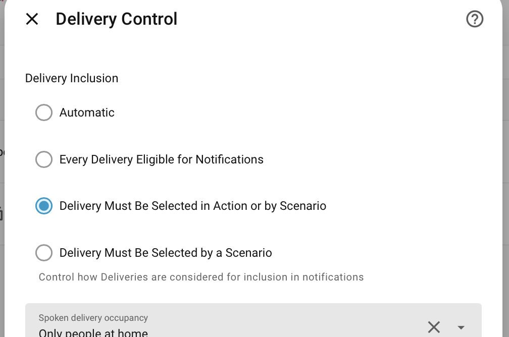 Delivery Control