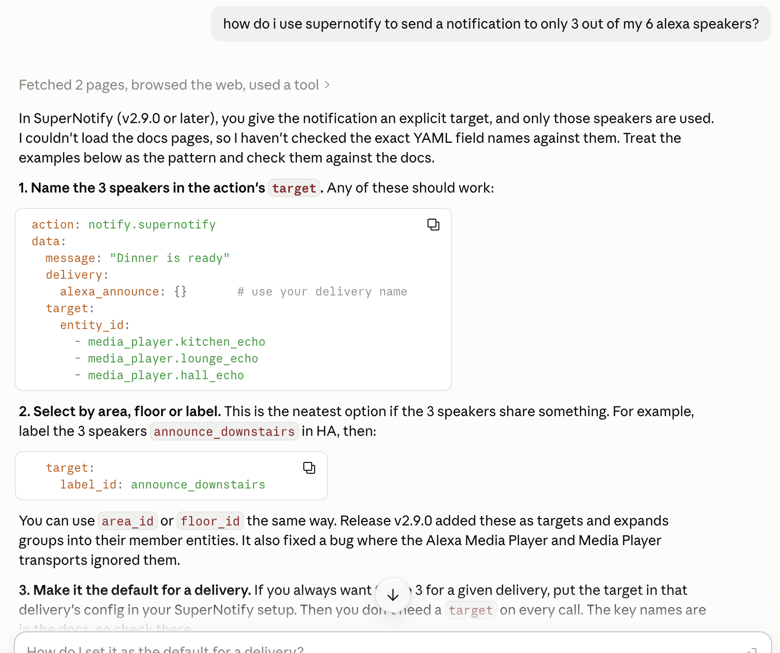 Example Help from Claude