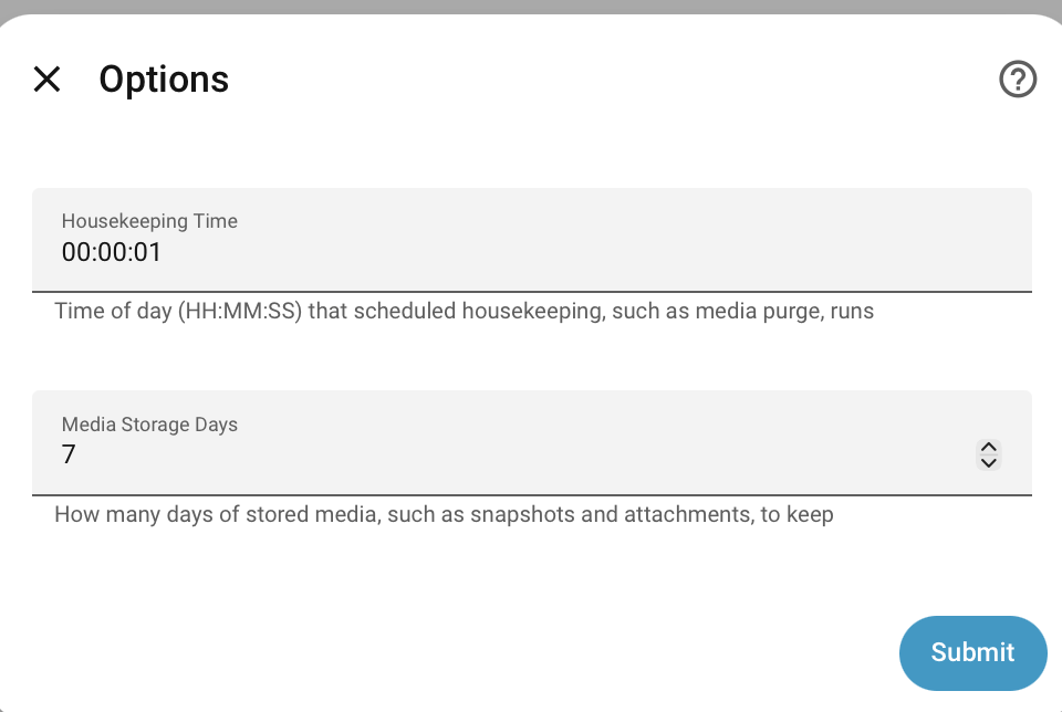 Housekeeping Config from Integration Page